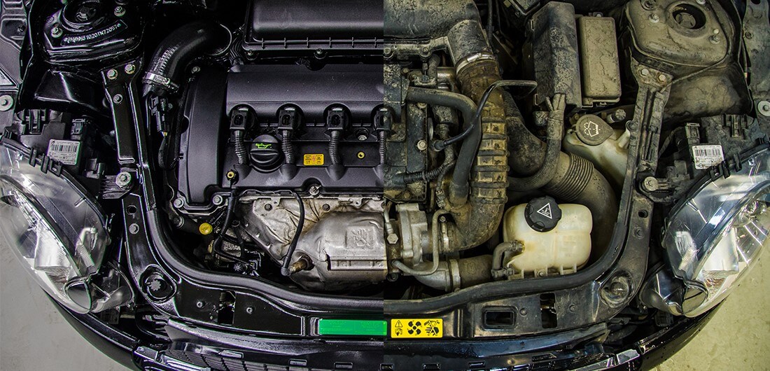 мойка двигателя и моторного отсека фото до и после